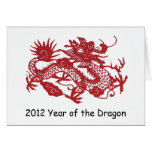 La carte rouge de nouvelle année de dragon