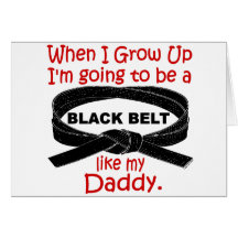 La ceinture noire de KARATÉ aiment mon papa 1 Carte De Vœux