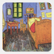La chambre à coucher de Vincent dans Arles par Vin Stickers Carrés