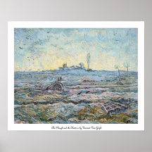 La charrue et la herse par Vincent van Gogh Affiches