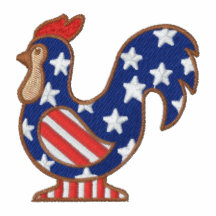 La chemise brodée de poulet des femmes patriotes d polo brodé