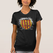 La chemise foncée des femmes de la Catalogne T-shirts