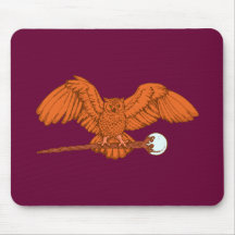 La chouette personnel de charme owl magic a tordu tapis de souris