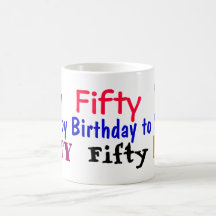 La ciquantième tasse d'anniversaire - changez en n