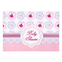 La coccinelle fleurit le baby shower faire-parts