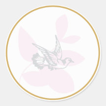 La colombe de rose et le baptême de branche scelle