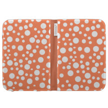 La conception orange de point de polka allument la étui pour kindle