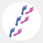 la copie de pieds de pied imprime l'empreinte de p autocollant rond