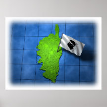 La Corse avec son propre drapeau Posters