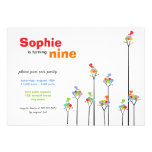La couleur lunatique pointille l'anniversaire mign invitations personnalisées