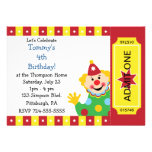 La coutume badine la fête d'anniversaire de clown faire-parts
