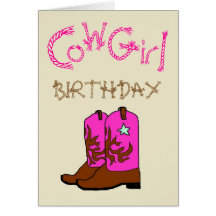 La cow-girl rose initialise l'invitation d'anniver cartes de vœux