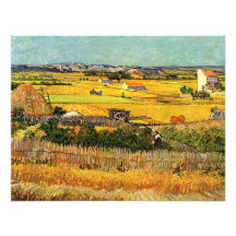 La Crau, Montmajour de récolte de Van Gogh à l'arr Invitations Personnalisées