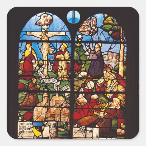 La crucifixion et le mont des Oliviers, 1533 Autocollant Carré