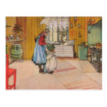 "La cuisine" par la copie d'art de Carl Larsson Cartes Postales