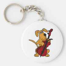La CY chiot de Brown jouant le violoncelle Porte-clef