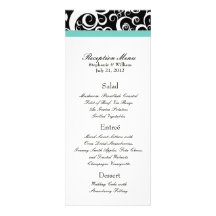 La damassé élégante tourbillonne menu de réception faire-part personnalisables
