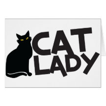 la dame de chat avec le jaune furtif de chat noir  carte de vœux