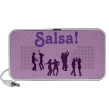 La danse de Salsa pose des silhouettes faites sur  Haut-parleurs iPod