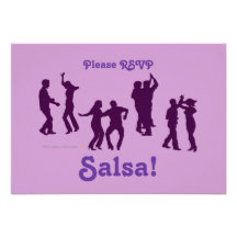 La danse de Salsa pose des silhouettes faites sur  Invitation Personnalisée