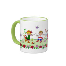 La danse me fait l'art populaire ukrainien heureux tasse