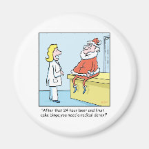 La désintoxication de Père Noël de bande dessinée  Aimants Pour Réfrigérateur