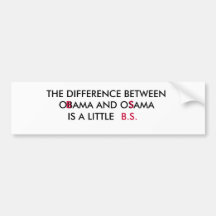 LA DIFFÉRENCE ENTRE, OBAMA ET OSAMA, EST A… AUTOCOLLANT POUR VOITURE