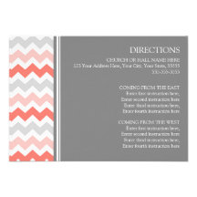 La direction de mariage carde Chevron gris de cora Cartons D'invitation