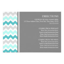 La direction de mariage carde Chevron gris turquoi Faire-parts