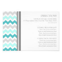 La direction de mariage carde Chevron gris turquoi Invitation
