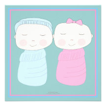 La double la joie !  Invitation jumelle de douche 