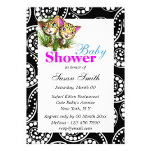 La douche de safari de bébé de jungle PERSONNALISE Invitations Personnalisées