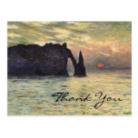 La falaise de Monet, Etretat, coucher du soleil Cartes Postales