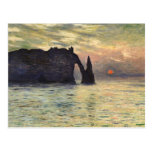 La falaise, Etretat, coucher du soleil par Monet,  Carte Postale