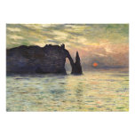 La falaise, Etretat, coucher du soleil par Monet,  Invitations Personnalisées
