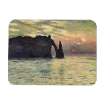 La falaise, Etretat, coucher du soleil par Monet,  Magnets En Vinyle