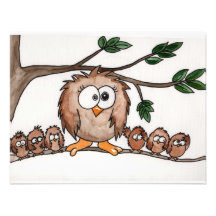 La famille de hibou cartons d'invitation