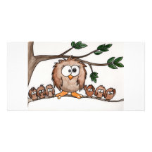 La famille de hibou photocartes personnalisées