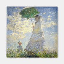 La femme de Monet avec un parasol (la balade/prome Aimants