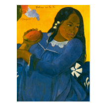 La femme de Paul Gauguin avec une mangue (1892) Carte Postale