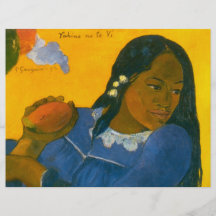 La femme de Paul Gauguin avec une mangue (1892) Tract Personnalisé