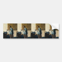 La femme de Vermeer dans le bleu lisant une lettre Autocollants Pour Voiture