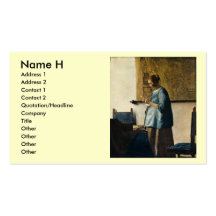 La femme de Vermeer dans le bleu lisant une lettre Cartes De Visite Professionnelles