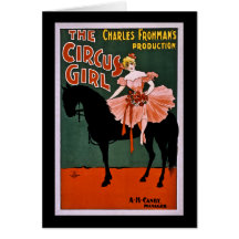 La fille 1897 de cirque carte de vœux