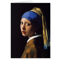 La fille avec la boucle d'oreille Johannes Vermeer Carte De Vœux