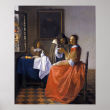 La fille avec le verre à vin posters