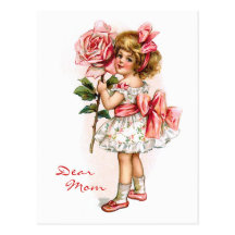 La fille avec s'est levée carte postale