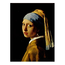 La fille avec un turban/fille avec la boucle d'ore cartes postales