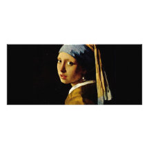 La fille avec un turban/fille avec la boucle d'ore modèle de carte double