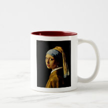 La fille avec un turban/fille avec la boucle d'ore tasse à café